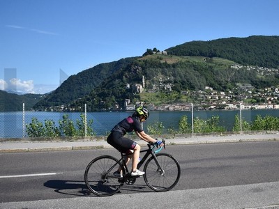 Cycling lake Lugano