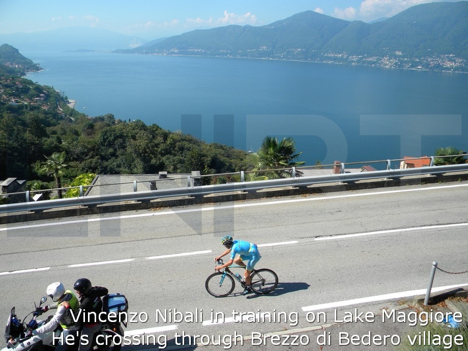 Vincenzo Nibali along Lake Maggiore